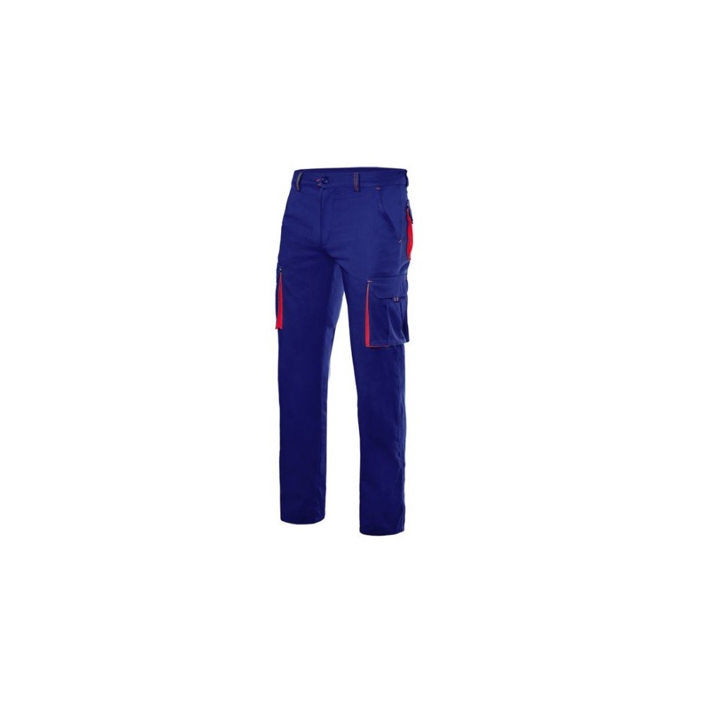 NAVY BLUE/RED TWO-TONE STRETCH TROUSERS 38