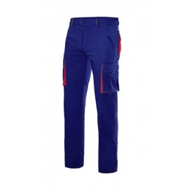 NAVY BLUE/RED TWO-TONE STRETCH TROUSERS 38