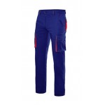 NAVY BLUE/RED TWO-TONE STRETCH TROUSERS 38