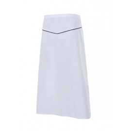 LONG LAUREL APRON WHITE/BLACK S/U