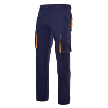 PANTALON STRETCH BICOLOR MARINO/NARANJA FLUOR 46