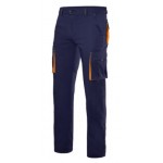 TWO-TONE NAVY/FLUOR ORANGE STRETCH TROUSERS 46