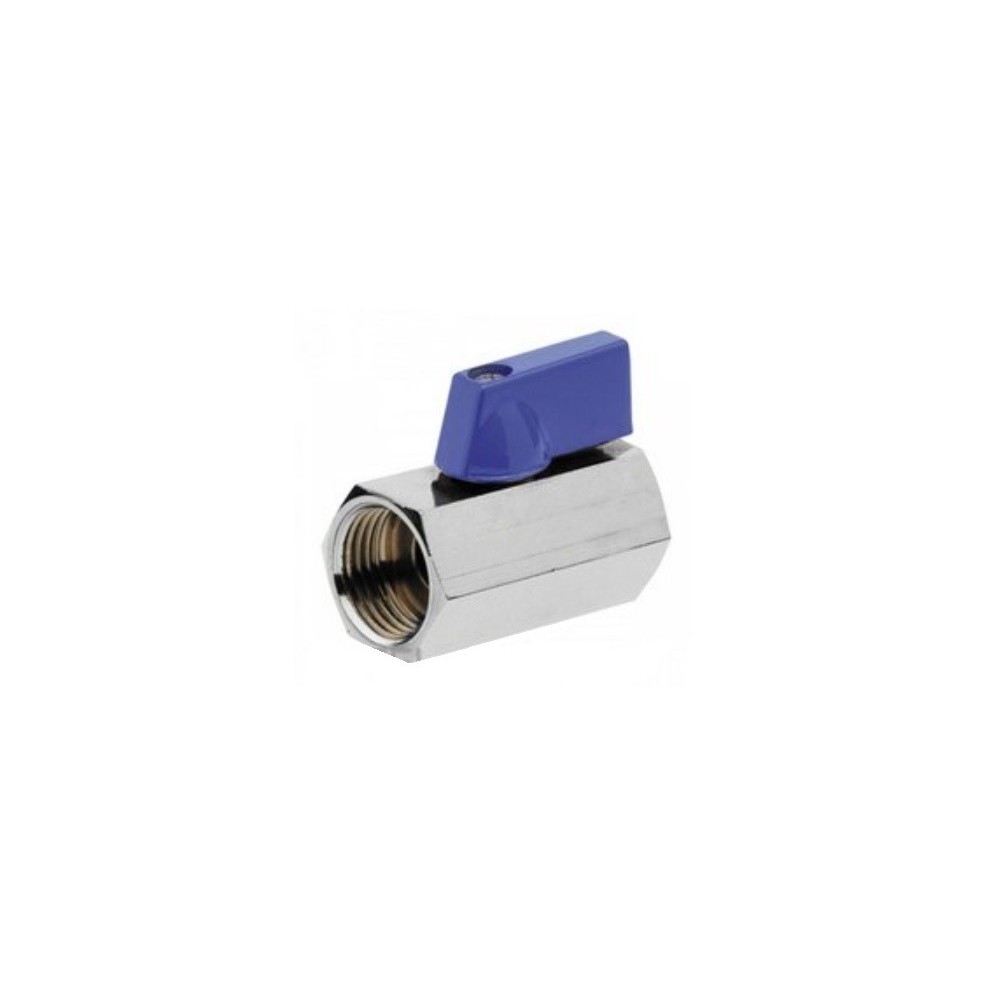 MINI BALL VALVE PN16 H-H BLUE METAL KNOB 1/2"