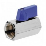 MINI BALL VALVE PN16 H-H BLUE METAL KNOB 1/2"