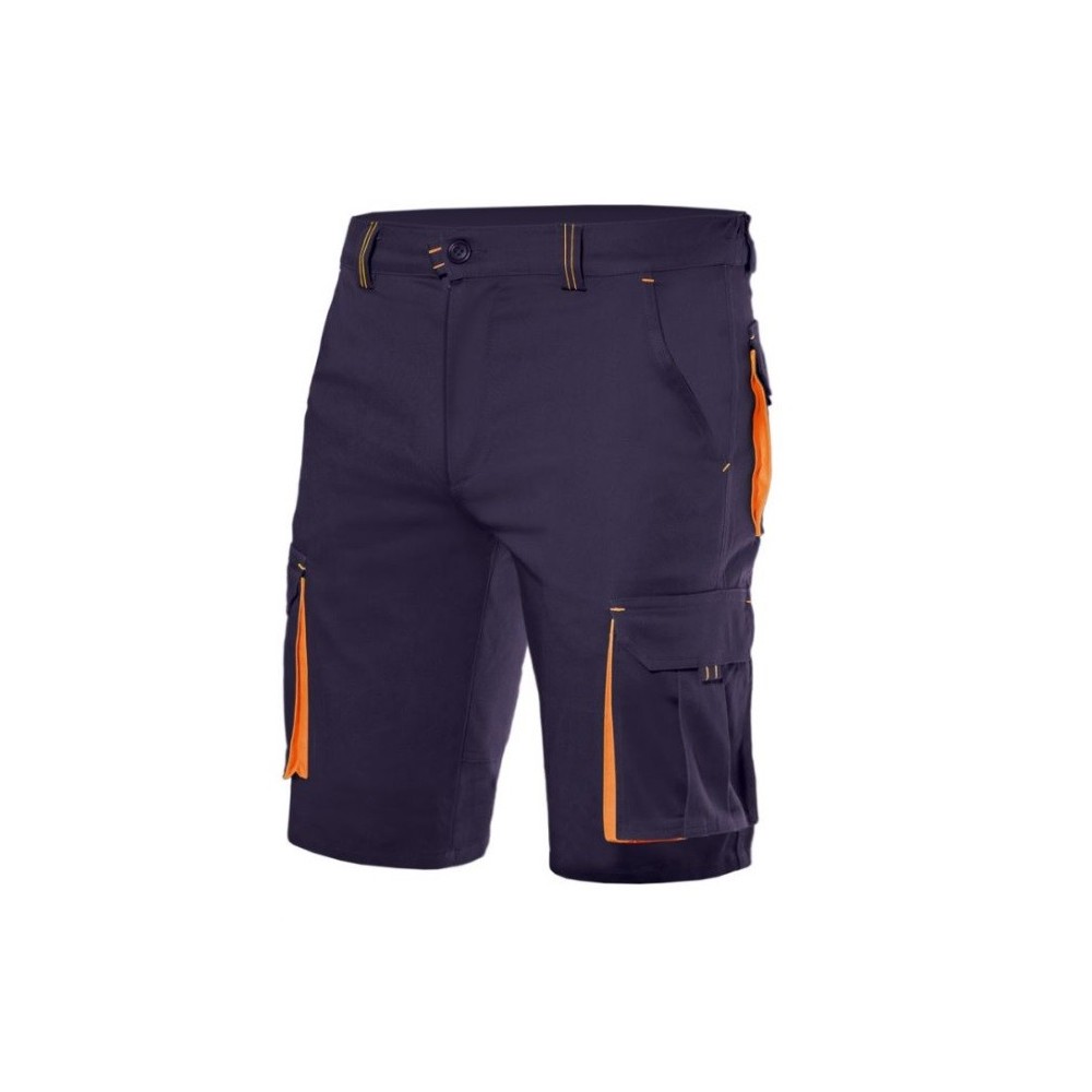 STRETCH BERMUDA TWO-COLOR NAVY/FLUOR ORANGE 34