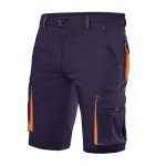 STRETCH BERMUDA TWO-COLOR NAVY/FLUOR ORANGE 34