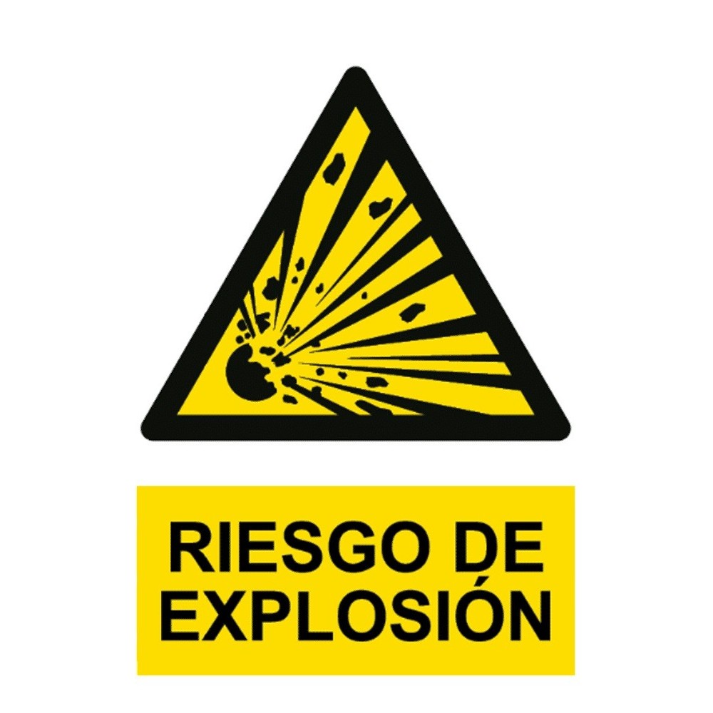 SIGN "DANGER RISK OF EXPLOSION" PVC 210x300MM