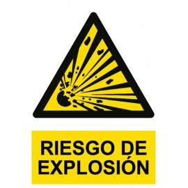 SIGN "DANGER RISK OF EXPLOSION" PVC 210x300MM