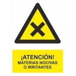 SIGN "DANGER ATTENTION HARMFUL MATERIALS" PVC 210x300MM
