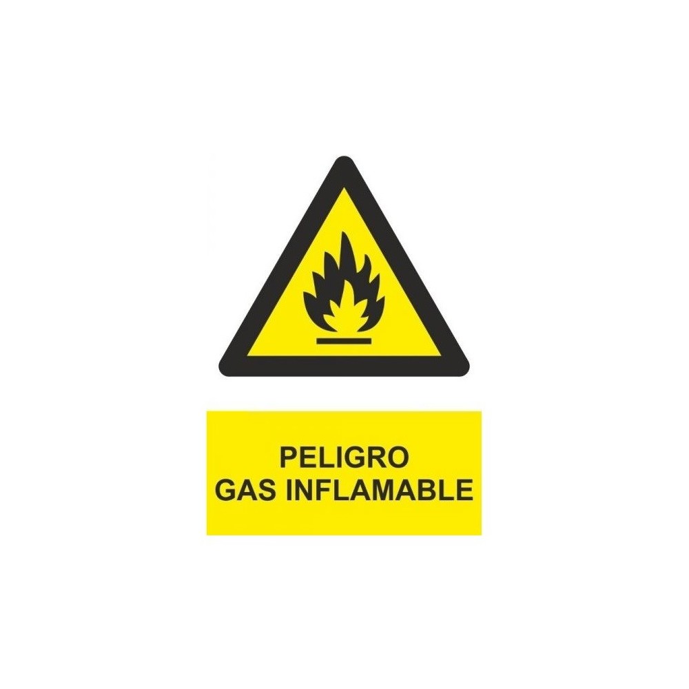 SIGN "DANGER FLAMMABLE GAS" PVC 210x300MM