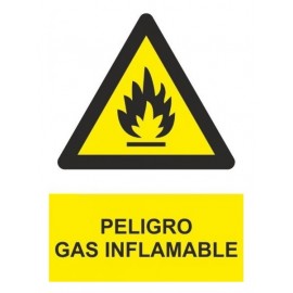 SIGN "DANGER FLAMMABLE GAS" PVC 210x300MM