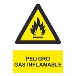 SIGN "DANGER FLAMMABLE GAS" PVC 210x300MM