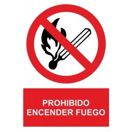 SEÑAL "PROHIBIDO ENCENDER FUEGO" PVC 210x300MM