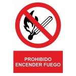 SIGN "NO LIGHTING FIRE" PVC 210x300MM