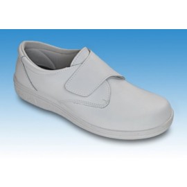 SMOOTH LEATHER SHOE WITH WHITE VELCRO CLOSURE