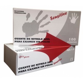 NITRILE BLUE SENSITIVE GLOVES - 100 PCS