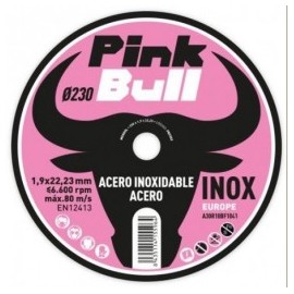 CUTTING DISC 230X1.9X22 STAINLESS STEEL PINK BULL