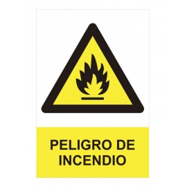 SEÑAL "PELIGRO DE INCENDIO" PVC 0.7MM 210x300MM