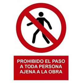 SIGN "NO PERSON OUT OF THE SITE" PVC 0.7MM 210x300 MM