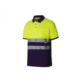 TWO-TONE SHORT SLEEVE COTTON POLO SHIRT AV