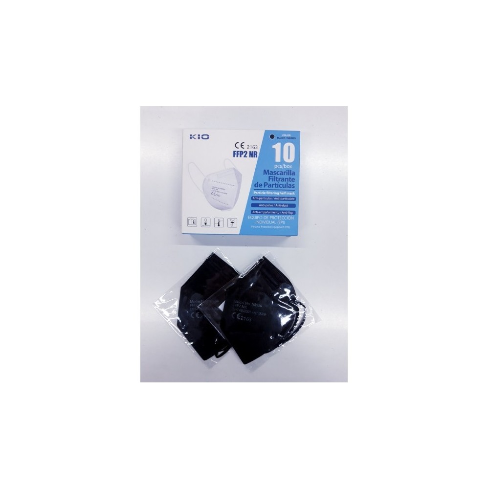 KIO BLACK FFP2 MASK BOX 10UNIDS