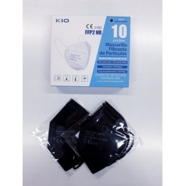 KIO BLACK FFP2 MASK BOX 10UNIDS