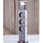 ELEVABLE SOCKET TOWER (3 OUTLETS 2 USB CONNECTORS)