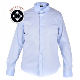 CAMISA CBRO. SLIM FIT STRECH M/L TORINO CELESTE 44-45