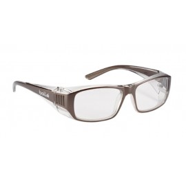 PROTECTION GLASSES B808 PC CLEAR PLATINUM RIMLESS