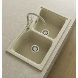 CITY SINK 2 BOWLS WITHOUT TAP HOLE