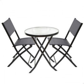 TERRACE SET: TABLE D60XH71CM + 2 CHAIRS