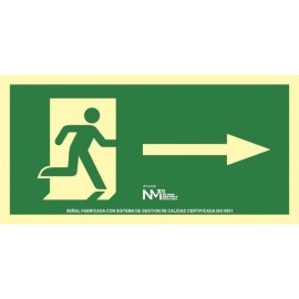 EVACUATION SIGN RIGHT ARROW PVC 0.7MM CLASS B 320X160MM