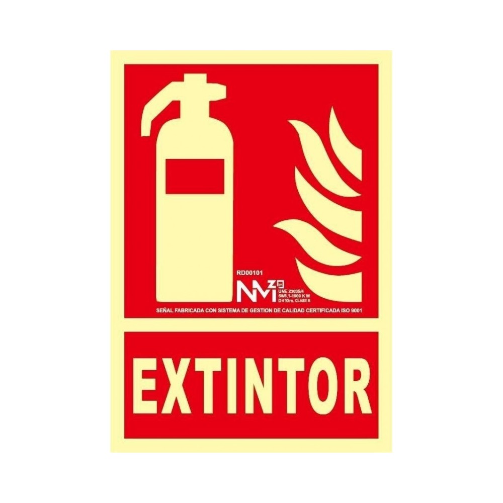 PVC FIRE EXTINGUISHER SIGN 0.7MM CLASS B 210X300MM