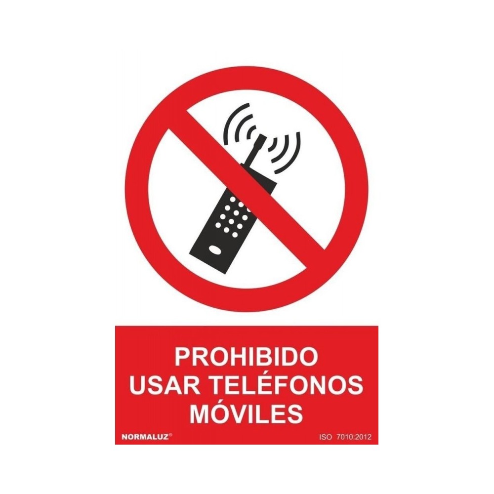 SIGN FORBIDDEN TO USE MOBILE PHONES PVC 0.7MM 210X300MM