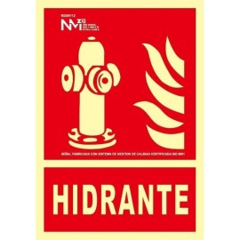 SEÑAL HIDRANTE PVC 0,7MM CLASE B 210X300MM