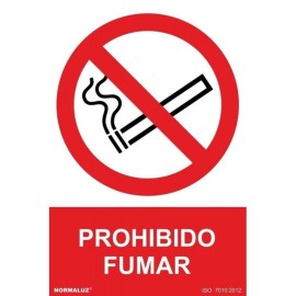 SEÑAL PROHIBIDO FURMAR PVC 0,7MM 300X400MM