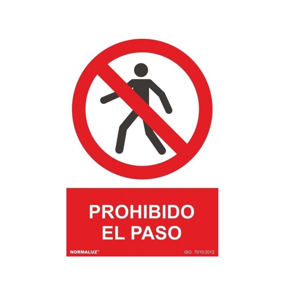 SEÑAL PROHIBIDO EL PASO PVC 0,7MM 300X400MM