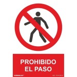 SEÑAL PROHIBIDO EL PASO PVC 0,7MM 300X400MM