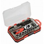 SET OF SOCKET WRENCHES AND ACCESSORIES 31 PIECES 1/4 "HR