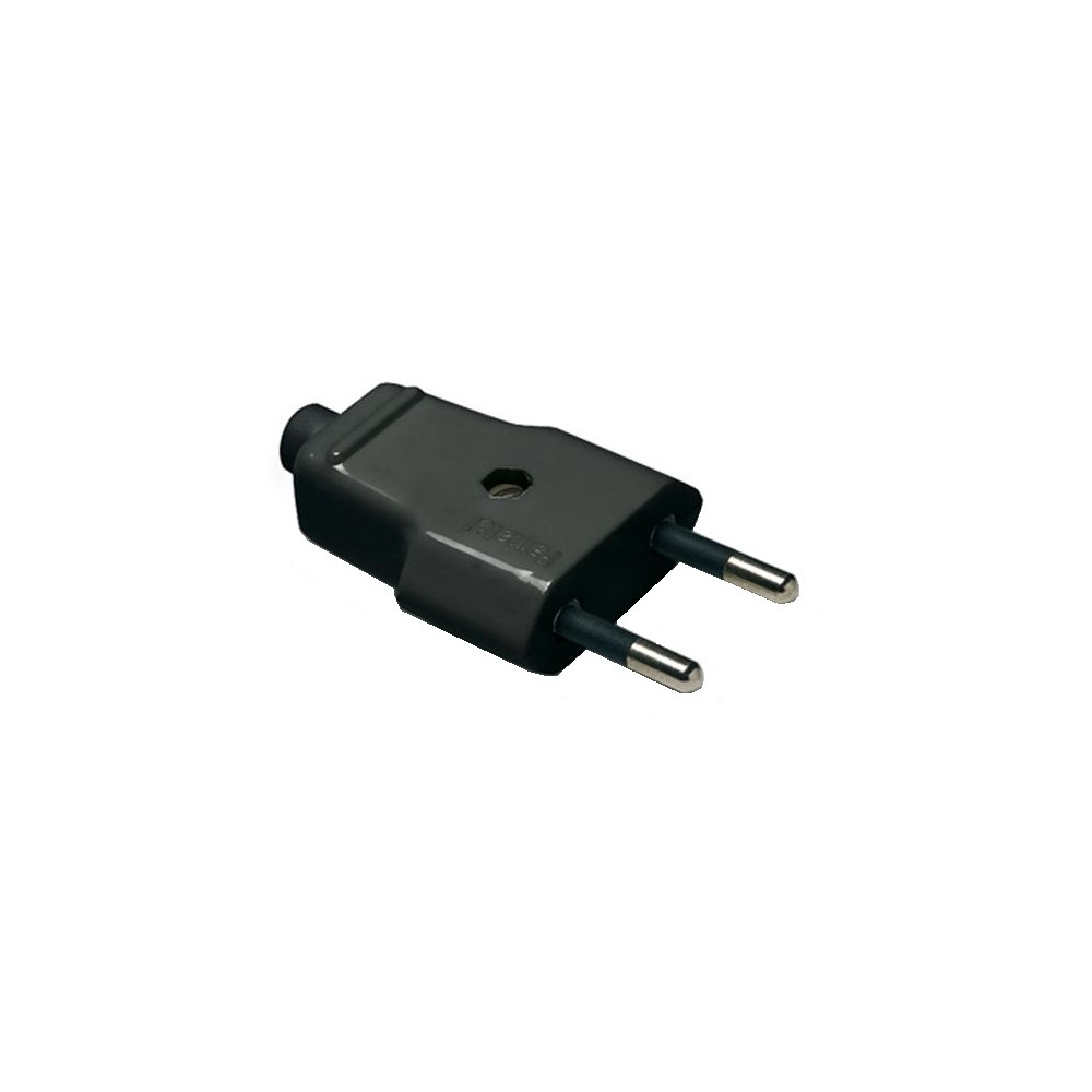 PLUG 2P 10A 250V IP20 4MM RETRACTABLE BLACK