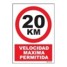 CARTEL 3070 "VELOCIDAD MAX 20" 29.7 x 21 CM UNE-2033/1B