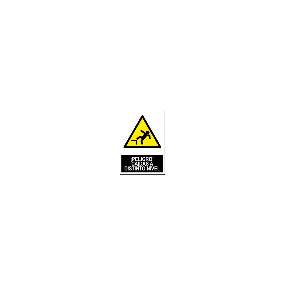 PE SIGN 21X29CM - DANGER! FALLS AT DIFFERENT LEVEL