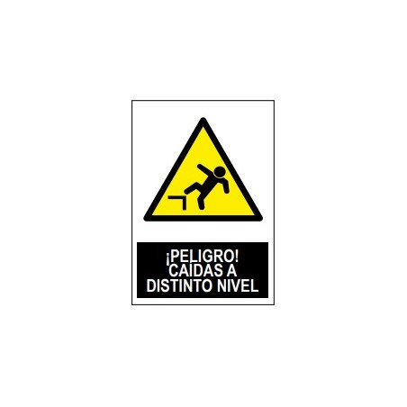 PE SIGN 21X29CM - DANGER! FALLS AT DIFFERENT LEVEL