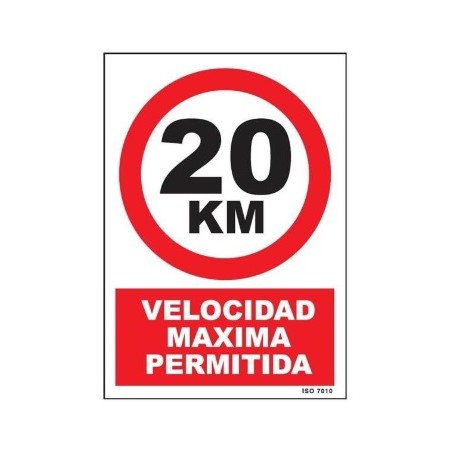 CARTEL 3070 "VELOCIDAD MAX 10" 29.7 x 21 CM UNE-2033/1B