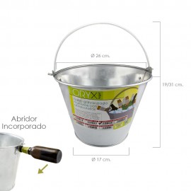 2 L ZINC METAL GALVANIZED BUCKET WITH BOTTLE OPENER