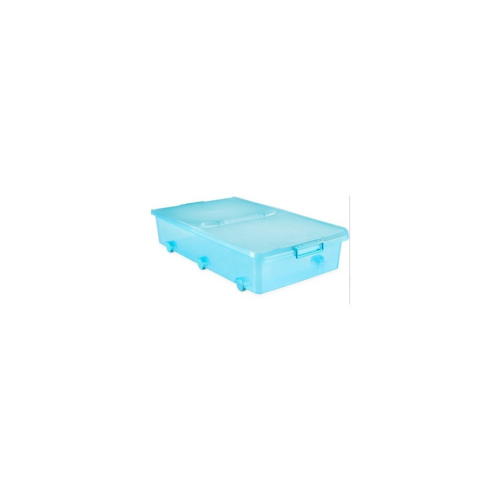 CAJA B CAMA 63 L RUEDAS TURQUESA