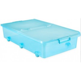 CAJA B CAMA 63 L RUEDAS TURQUESA