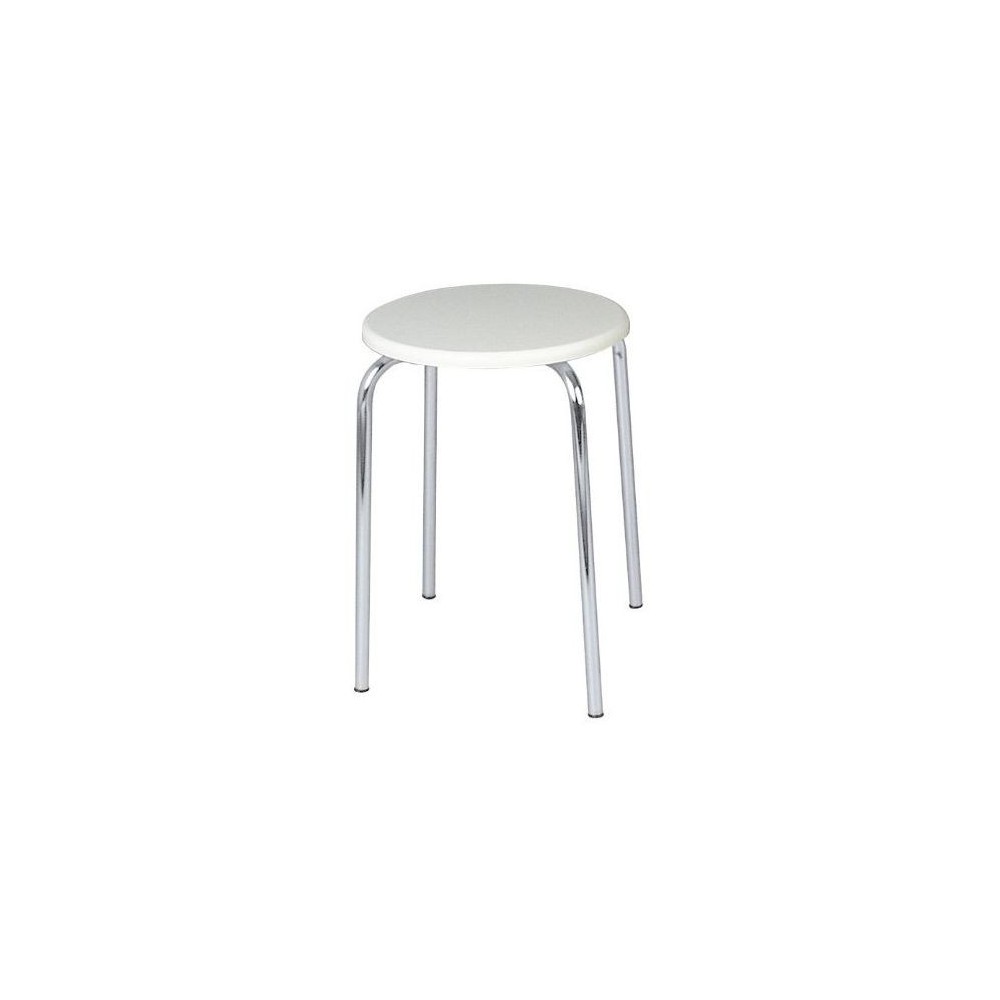 WHITE BATHROOM STOOL MDF SEAT