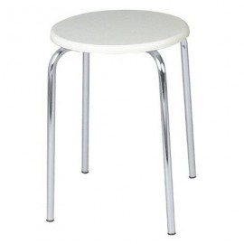 WHITE BATHROOM STOOL MDF SEAT