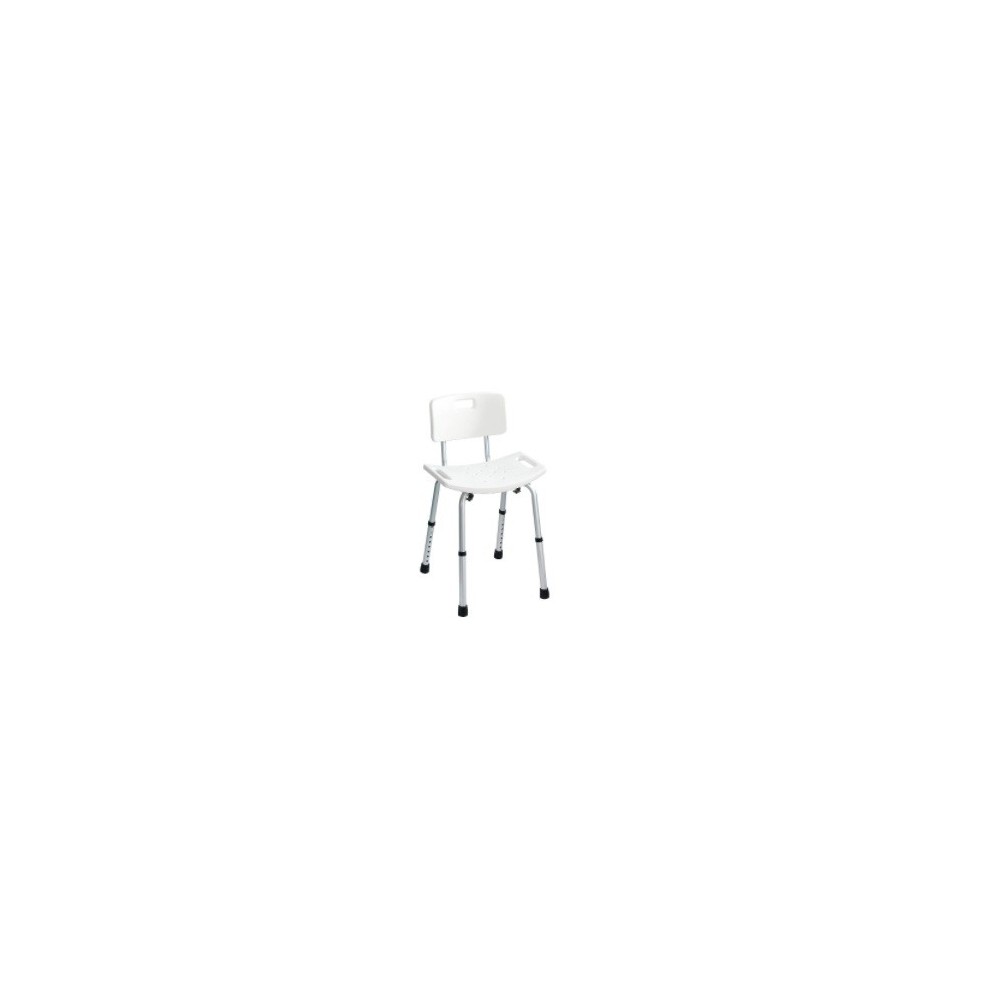 BATHROOM STOOL WITH SECURA HEIGHT ADJUSTABLE BACKREST